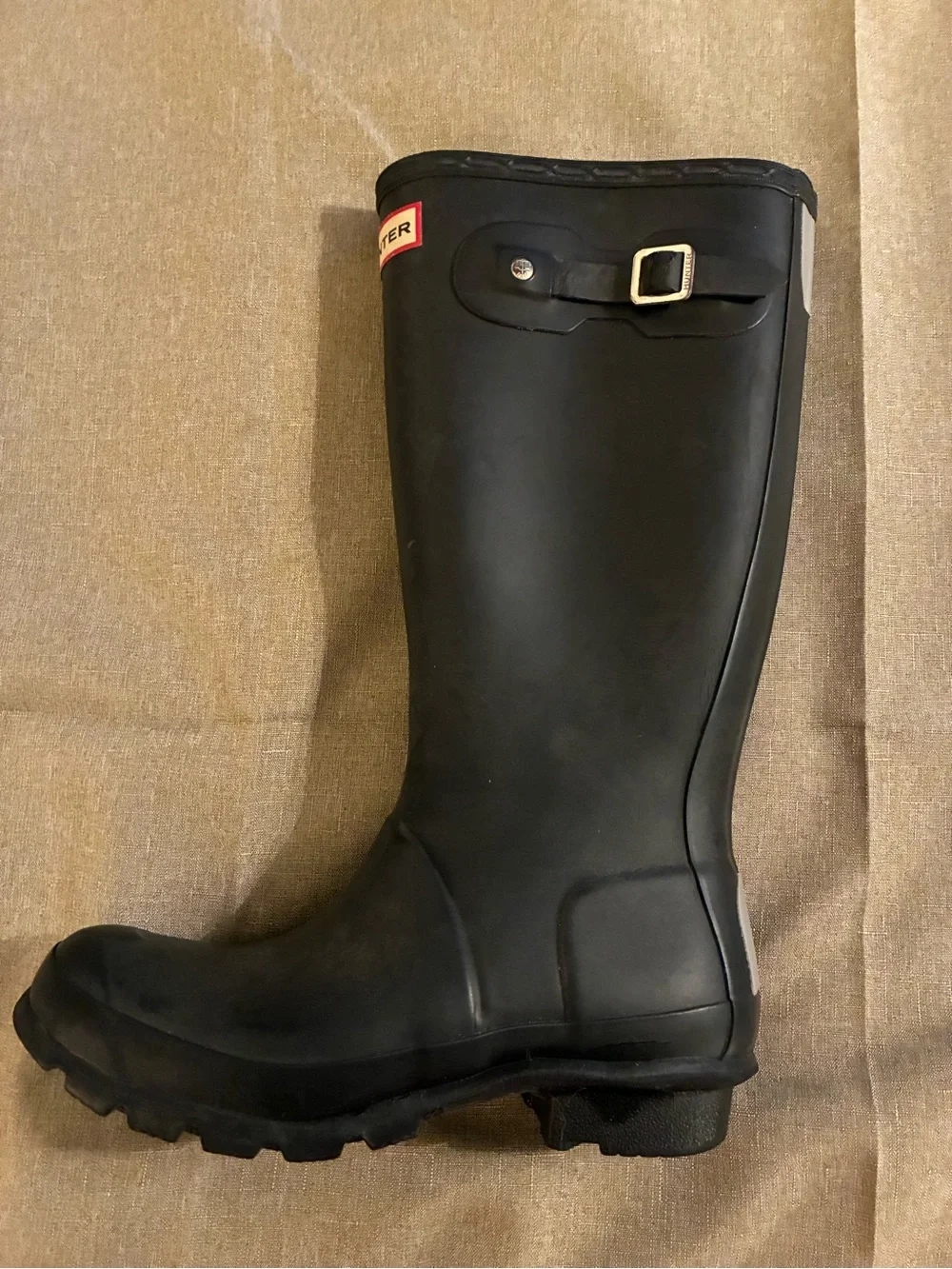 Hunter Big Kids’ Original Tall Rain Boots Black Girls Sz 5/Boys 4 Waterproof EUC